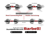 Adjustable Dumbbell Set With 3 in 1 Dumbbell Barbell Metal Connecting Rod, Chromed Weights, 94973263