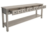 Rustic Entryway Console Table, 60" Long Sofa Table with two Different Size Drawers and Bottom Shelf 30833518