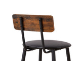 Bar Table Set with 2 Bar stools PU Soft seat with backrest, Rustic Brown, 43.31'' L x 15.75'' W x 38669440