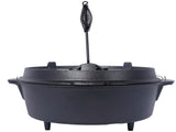pre-Seasoned Cast Iron Dutch Oven With Skillet Lid, Outdoor Camping Deep Pot for Camping Fireplace 70106723