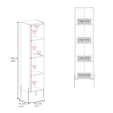 Hagi 71" Tall Four-Tier Shelf One-Door Linen Shaker Cabinet B070P234366