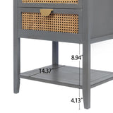 2 Drawer Side table,Naturel Rattan,End table,Suitable for bedroom, living room, study W68858074