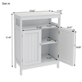 ZNTS Bathroom standing storage with double shutter doors cabinet-White 01478226