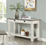 Rosy Brown and Antique White Finish 1pc Sofa Table with 2 Drawers Bottom Shelf Wooden Living Room B011P175713