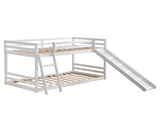 Elevated Cross Guard Rail with Slide Twin Pine Wooden Bed White 41427487