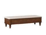 50.8-inch Multi-Functional Ottoman Bench-Solid Rubberwood Bed End Bench with Linen Seat, 09328766