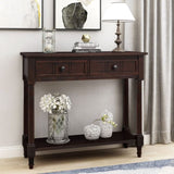ZNTS TREXM Daisy Series Console Table Traditional Design with Two Drawers and Bottom Shelf WF191267AAB
