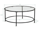 2 Layers 5mm Thick Tempered Glass Countertops Round Wrought Iron 78826240