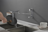 Wall mounted Filler Faucet, Modern Brass Filler Two-Attachment Wall Mount Folding Kitchen W2287P184402