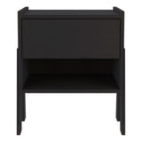 Joy Nightstand , End Table, Side Table Four Legs, One Open Shelf, One Drawer -Black B20091917