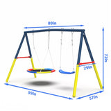 Swing Set for Backyard, 440lbs Set with Heavy-Duty A-Frame Metal Outdoor Stand, 1 Saucer W1163P290469