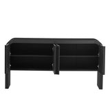 Striped Storage Cabinet with 4 Doors , Adjustable, Suitable for Study,Entrance and Living Room 00455216