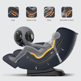 ZNTS BOSSCARE 3D Shiatsu Recline Massage Zero Gravity Full Body Chair with Waist Heating Black W730P162499