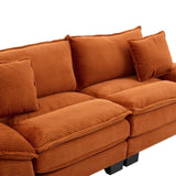 Corduroy Sofa Sleeper Couch Loveseat Sofa with Pillows Comfy Upholstered Deep Seat Sofa for W676P227342