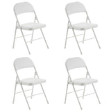 4pcs Elegant Foldable Iron & PVC Chairs for Convention & Exhibition White 68564709