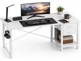 47 Home Office Desk with 2 Fabric Drawers, Storage Shelf, X-Frame Support, Spacious 73523890