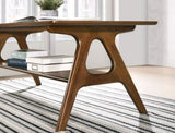 Arona Mid-Century Modern Wood Coffee Table with Shelf T2574P180521