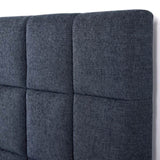 King Size Navy Blue Denim Squares Upholstered Platform Bed B108P155251