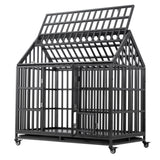 ZNTS Heavy Duty Dog Cage pet Crate with Roof & window on roof 84941990