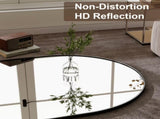 71" x 30.2" Arched Large Full Length Mirror Wall Mounted Floor Mirror with Stand, Black 72082186