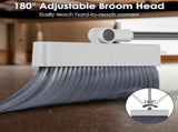 4-in-1 Upright Broom Dustpan Combo, 180&deg Swivel Broom with Squeegee, Foldable Dustpan with Small 67099691