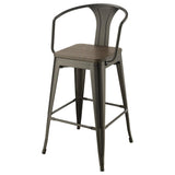 Dark Elm and Matte Black Bar Height Stool B062P153516