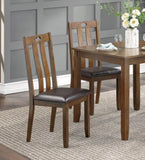 Brown Finish 5pc Dining Table and 4 Side Chairs Upholstered Seat Wooden Kitchen Dining Furniture B011P170887