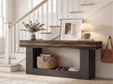 63" Long Narrow Entryway Table with Anti-Tip Safety, Farmhouse Sofa Console Table with 2-Tier 60476071