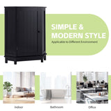 ZNTS Black Bathroom Cabinet Triangle Corner Storage Cabinet with Adjustable Shelf Modern Style MDF Board N725P172615B