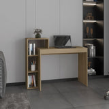 Britt 43" Wide Four Shelves Writting Desk, Home Office, Living Room, Gamer Desk Natural Oak B200P253747