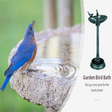 Dark green bird bath feeder with flowerpot base 68339820