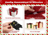 Christmas LED Gift Decor - 3 Stackable Boxes, Sturdy Waterproof Design, Fireplace/Tree/Porch Display 70434857