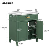 30-inch bathroom vanity with ceramic basin, soft close door and adjustable shelves N729P173380F