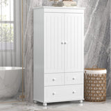 ZNTS Tall Storage Cabinet with Three Drawers for Bathroom/Office, White N725P183256K