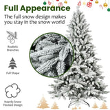 ZNTS PVC&PE Flocking Tree Environmentally Friendly Fireproof Artificial Christmas Flocked Tree 42144158