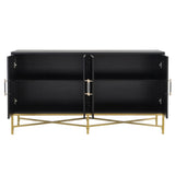 U_STYLE Distinctive Features of Four-Door Sideboard with Metal and Cross-Leg Design,Suitable for N711P170791B
