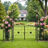 Garden Arch Arbor Trellis for Climbing Plants with Gate, Durable Metal Garden Arch Outdoor Wedding W840P321539