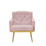 PINK velvet armchair with metal legs W58852197
