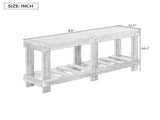 U_Style 62.9" Vintage Entryway Table - Fir Solid Wood with Natural Grain, 6 Reinforced Legs & 4.5" N711P289135B