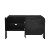 TREXM Buffet Cabinet with, Wood Sideboard Cabinet with Curvy Edge, 4 Doors Retro Credenza N715P228110B