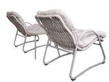 Outdoor Iron Framed Wicker 3-Piece Patio Set ,Accent Chair with small tabl, Comfy Reading Chair Set, W3990P462696