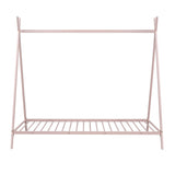 House Bed Tent Bed Frame Twin Size Metal Floor Play House Bed with Slat for Kids Girls Boys , No Box WF286773AAH
