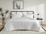 3 PCS Full/Queen Poly Jersey Puffy Comforter Set White B035P319898