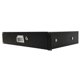 ZNTS 19" 2U Steel Plate DJ Drawer Equipment Cabinet with Keys Black 19646401