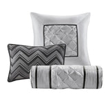 7 Piece Tufted Comforter Set Black Queen B03596935