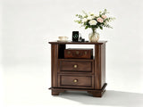 () 2-Drawer Bedside with Shelves and Sockets MDF Painted Retro Bedside 55091139