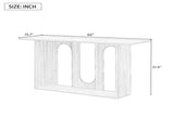 Modern and Curved Design Ash Veneer Console Table with Shelf,Suitable for Entryway,Hallway N711P241287K