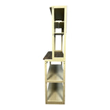 39.37" White and Rustic Brown color 5-Tier Bakers Rack for Kitchen with Storage, Coffee Bar, Kitchen W1412P230434