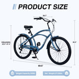7 Speed Bicycles, Multiple Colors 26"Inch Beach Cruiser Bike W1019116866