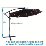 10 ft Outdoor Patio Umbrella Solar Powered LED Lighted Sun Shade Market Waterproof 8 Ribs Umbrella W65627957